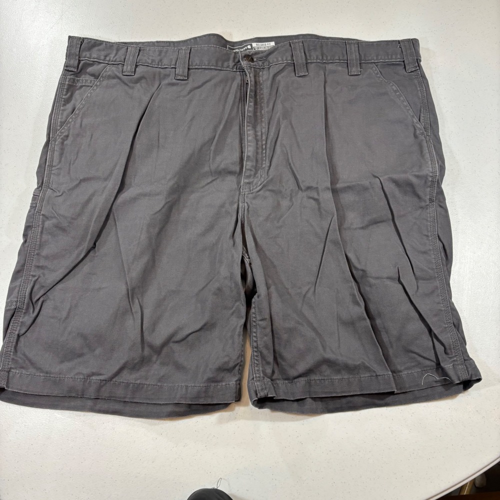 Carhartt Mens Rugged Flex Relaxed Fit Canvas Work Shorts Grey 48 BS2514-M